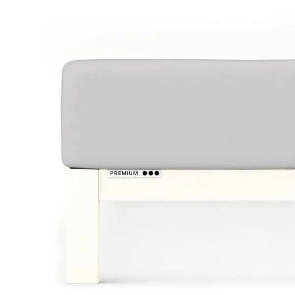 Schlafgut Schlafgut Spannbettlaken Premium - 95% Bio-Makobaumwolle, 5% Elasthan - Matratzenhöhe von 18-35cm, Gray light, – Produktbild 1 von 7