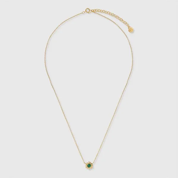 fejn jewelry fejn jewelry Kette 'precious sun' in Sonnenform, Onyxgrün / gold, – Produktbild 2 von 3