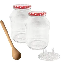 mikken mikken Fermentier Starter Set - Große Einmachgläser 2,65 Liter mit Fermentier Gitter, Holzstampfer und Deckel – Produktbild 1 von 1