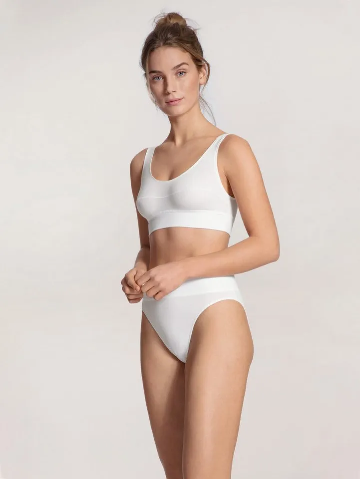 CALIDA CALIDA High-Waist-Slip Elastic Duopack (2er Pack) breiter Softbund, elastisch, atmungsaktiv, weich, Weiß, – Produktbild 4 von 5