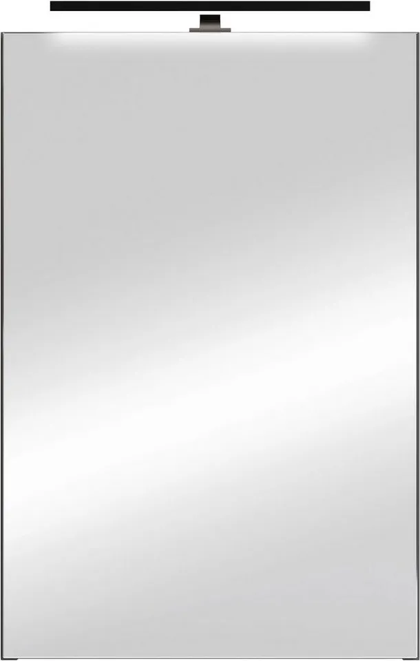 byLIVING Spiegelschrank Serie Spree, in vielen Breiten erhältlich Soft-Close, LED Beleuchtung mit Schalter- und Steckdosenbox, Grau, – Produktbild 3 von 5