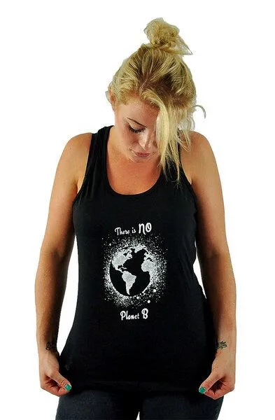 Human Family Human Family Schwarzes Top mit Racerback aus Bio-Baumwolle mit großem Druck – Produktbild 2 von 4