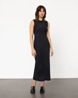Rotholz Rotholz Geripptes Kleid Bio Baumwolle - Schwarz – Produktbild 1 von 1