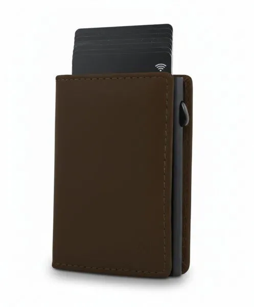 Akaroa Akaroa Kartenetui PELLE mit Kartenauswurf, Vintage braun, – Produktbild 1 von 2