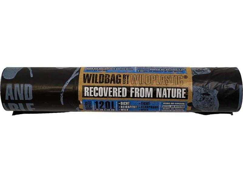 Wildplastic Wildplastic Müllbeutel "Wildbag" 120 l, Stärke: 35 µ, aus Recyclingkunststoff, 10 Stk. – Produktbild 1 von 1