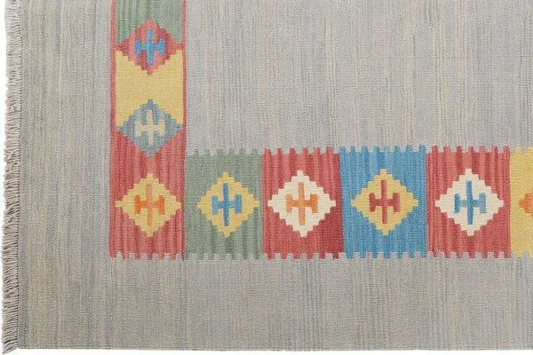 Rugtales Kelim Gashgai Grau „Rugtales“ aus Schurwolle, 155x200 cm, Grau, – Produktbild 4 von 4