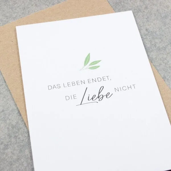 Bow & Hummingbird Bow & Hummingbird Trauerkarte „Das Leben endet“, Braun, – Produktbild 2 von 3