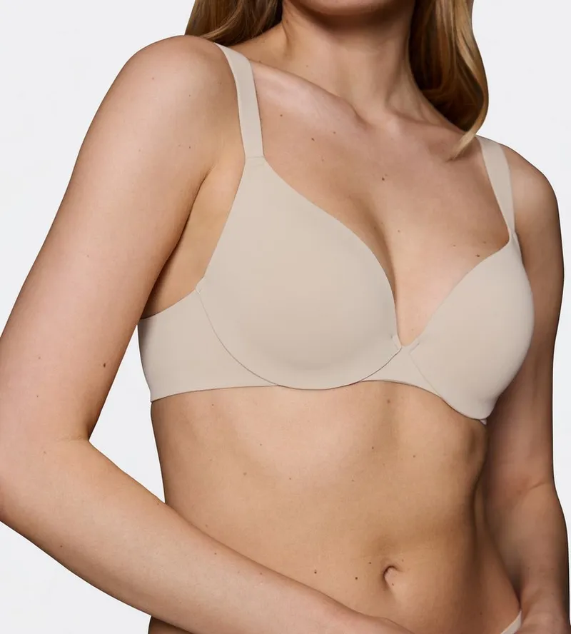 Triumph Triumph Bügel-BH Body Make-Up Illusion mit tiefem Dekolleté, gepolsterte Cups, Komfort-Bügel, Microfaser, Beige, – Produktbild 3 von 5