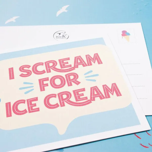 Bow & Hummingbird Bow & Hummingbird Postkarte "I scream for ice cream" – Produktbild 2 von 3