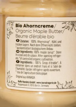 KoRo Bio Ahorncreme 12 x 250 g – Produktbild 1 von 1