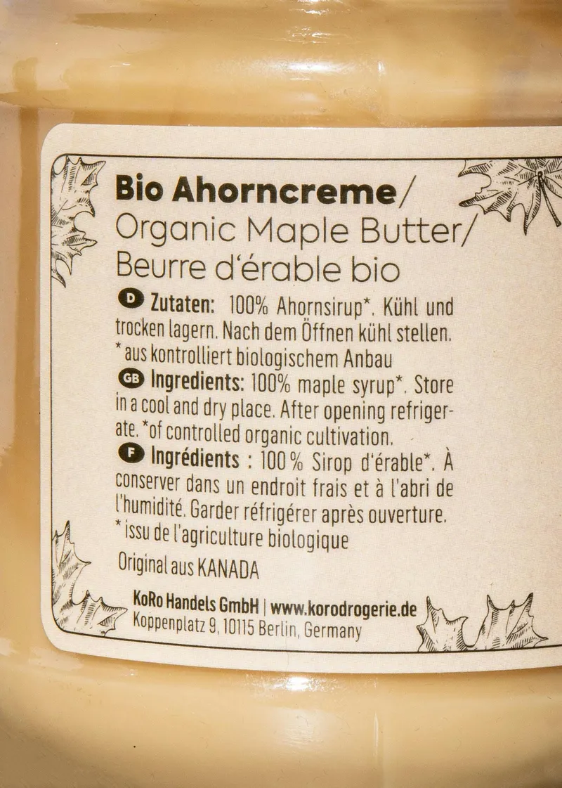 KoRo Bio Ahorncreme 250 g – Produktbild 1 von 5