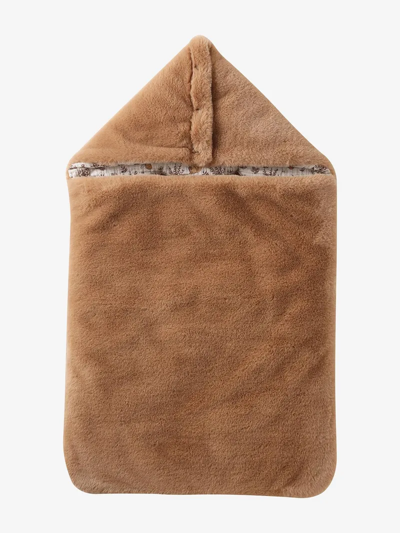 Vertbaudet Baby Winter-Ausfahrsack EICHHÖRNCHEN aus Fellimitat und Musselin cappuccino, Cappuccino, – Produktbild 1 von 4