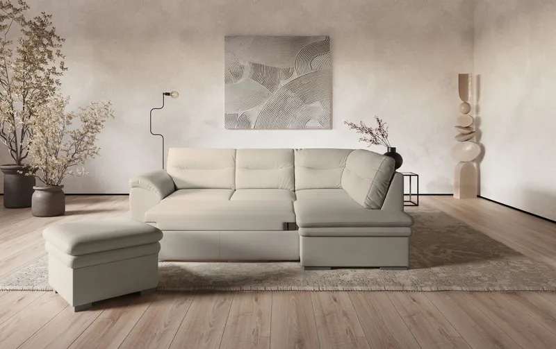 COTTA Hocker Leandra, Polstergarnitur, auch als Set erhältlich, Beige, – Produktbild 3 von 5