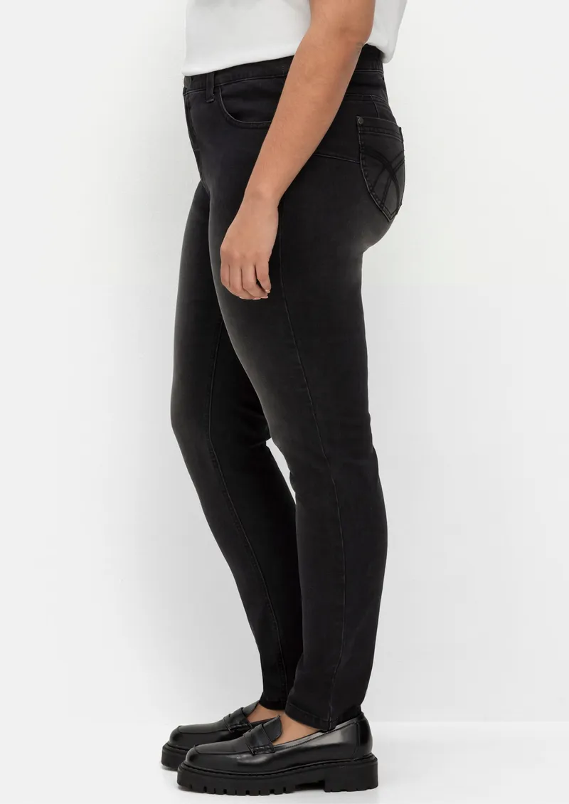 sheego Skinny Jeans, Black denim, – Produktbild 2 von 2