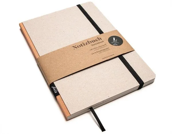 tyyp tyyp Notizbuch A5 – 100% Recyclingpapier – handmade in Germany – Klassik Öko, Pfirsich, – Produktbild 1 von 4