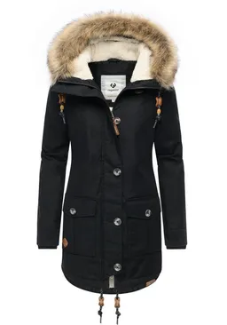 ragwear ragwear Wintermantel Jane YOUMODO Winter Kurzmantel mit Kapuze und Kunstfellkragen – Produktbild 1 von 1