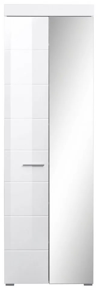 Home affaire Garderobenschrank Avena Flurschrank mit Spiegeltür - (B/T/H) 80/12/72 cm, Weiß, – Produktbild 4 von 5