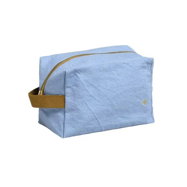 La Cerise sur le Gâteau La Cerise sur le Gâteau Cube Kulturtasche | Kosmetiktasche aus Bio-Baumwolle, Hellblau, – Produktbild 1 von 3