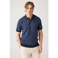 KnowledgeCotton Apparel KnowledgeCotton Apparel Herren vegan Strickpolo Night Sky Navy – Produktbild 1 von 1
