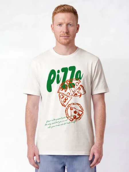 watapparel watapparel T-Shirt Unisex Pizza, Off white, – Produktbild 2 von 2