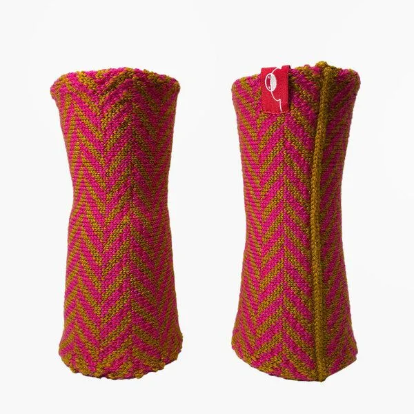 vincente Armstulpen im Fischgrätmuster, Bronce/pink, – Produktbild 1 von 2