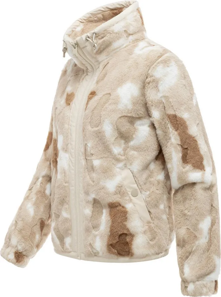ragwear ragwear Fellimitatjacke Nordicka Y Ultraleichte Plüschjacke mit Stehkragen, winddicht, Braun, – Produktbild 3 von 5