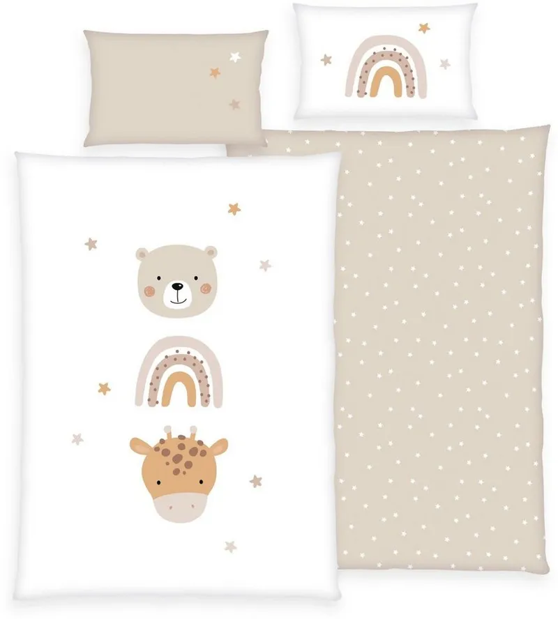 Baby Best Baby Best Babybettwäsche Little Friends, Renforcé, 2 teilig, mit liebevollem Motiv, Bunt, – Produktbild 1 von 2