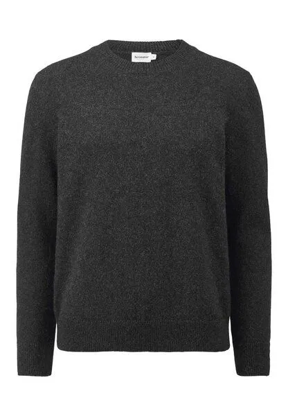 hessnatur hessnatur Strick Pullover Regular aus Bio-Merinowolle mit Bio-Baumwolle, Anthrazit, – Produktbild 3 von 4