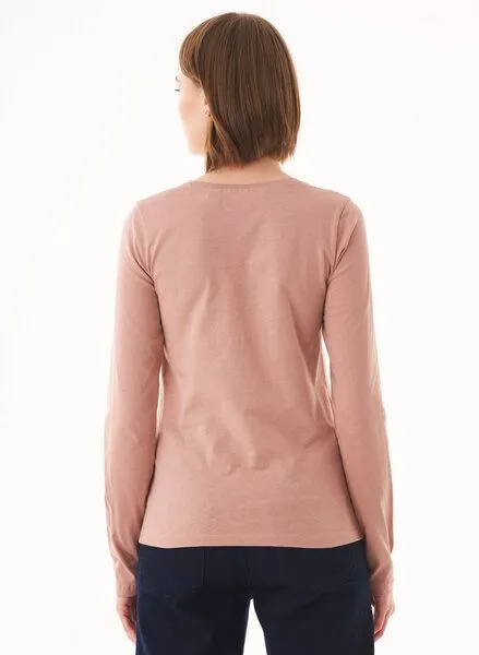 ORGANICATION ORGANICATION Langarmshirt aus Bio-Baumwolle, Rosa(misty rose), – Produktbild 4 von 4