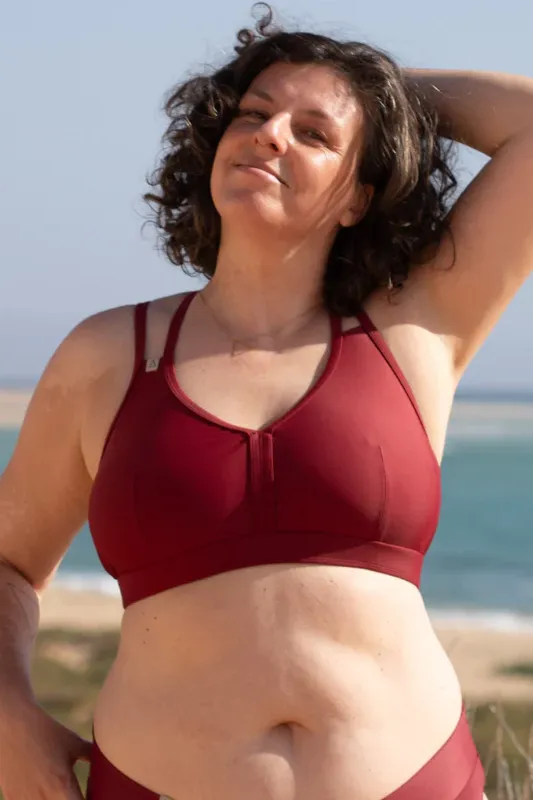 Inaska Inaska Damen vegan Sportliches Bikini-Oberteil Wild Dark Red, Dunkelrot, – Produktbild 2 von 2