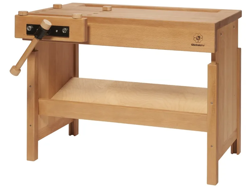 Nic natürlich spielen Nic natürlich spielen Kinder Werkbank aus massivem Buchenholz, geölt 79 x 46 x 60 cm, Natur, – Produktbild 1 von 2