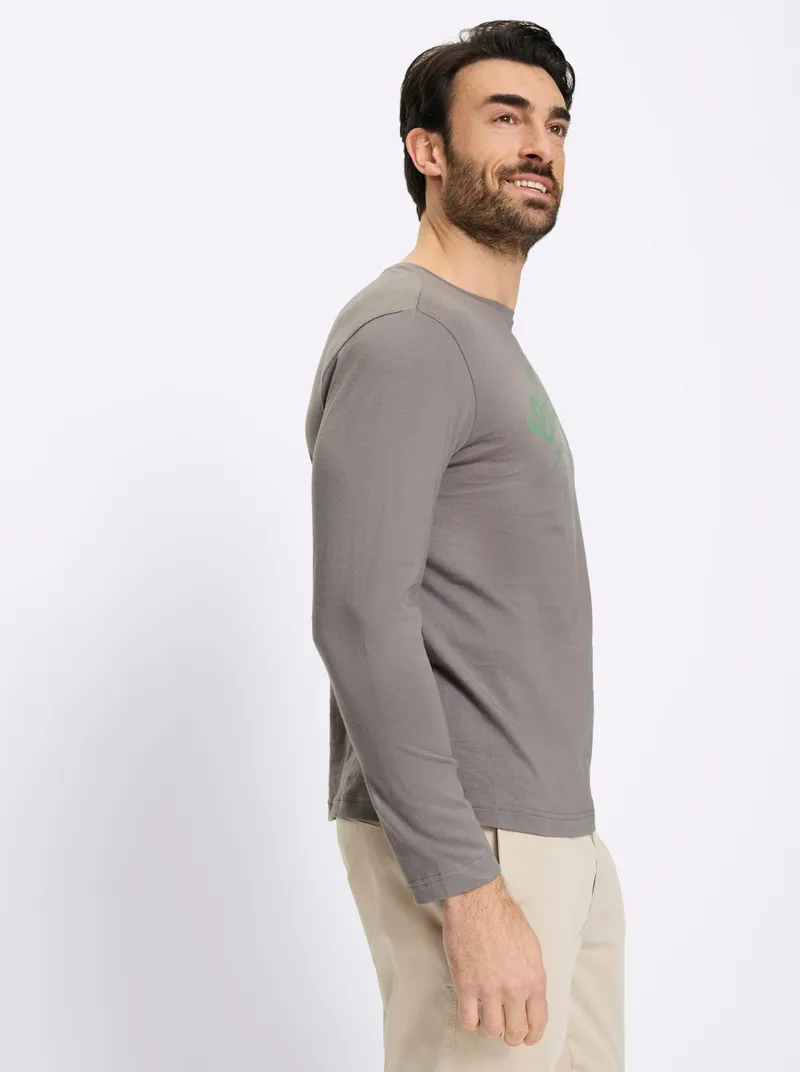 Catamaran Langarmshirt grau-eucalyptus-bedruckt, Grau-eucalyptus-bedruckt, – Produktbild 2 von 2