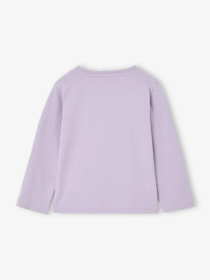 Vertbaudet Shirt mit kleiner Herz-Stickerei Mädchen, Malve, – Produktbild 3 von 4