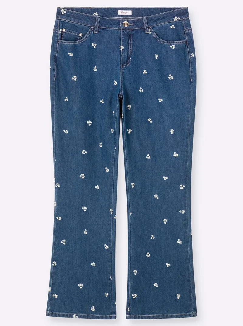 sheego Bootcut-Jeans blue-bleached, Blue-bleached, – Produktbild 1 von 2