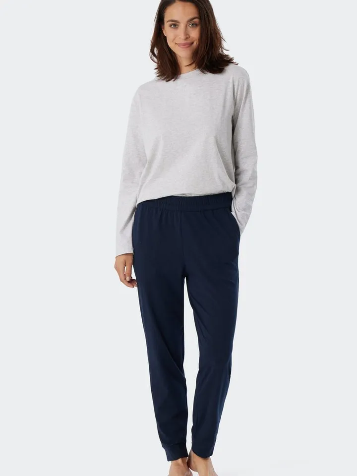 Schiesser Schiesser Pyjamahose Mix & Relax lang, Blau, – Produktbild 2 von 3