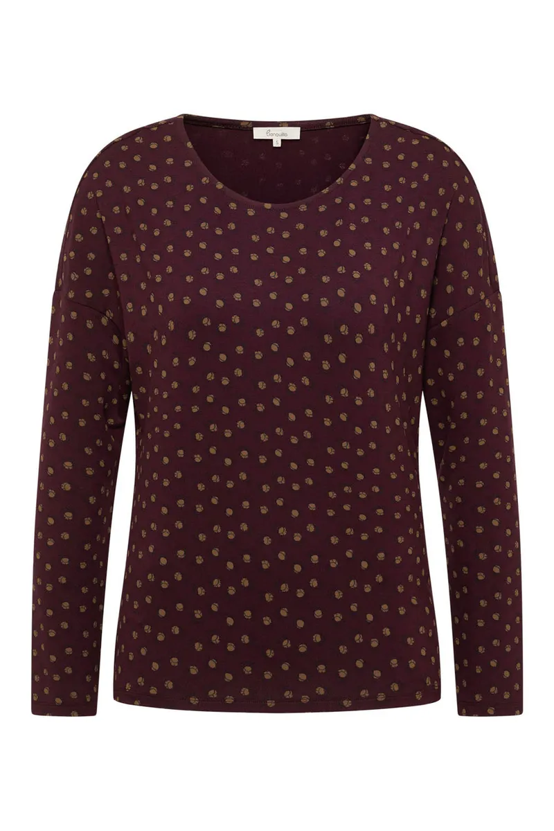 Tranquillo Basic-Shirt Felicee aus Viskose - burgundy sun / S – Produktbild 1 von 6