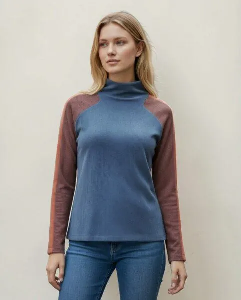 körber mode körber mode Rollkragenpullover Turtle Neck Bio Nicki kuschlig im Materialmix – Produktbild 1 von 2