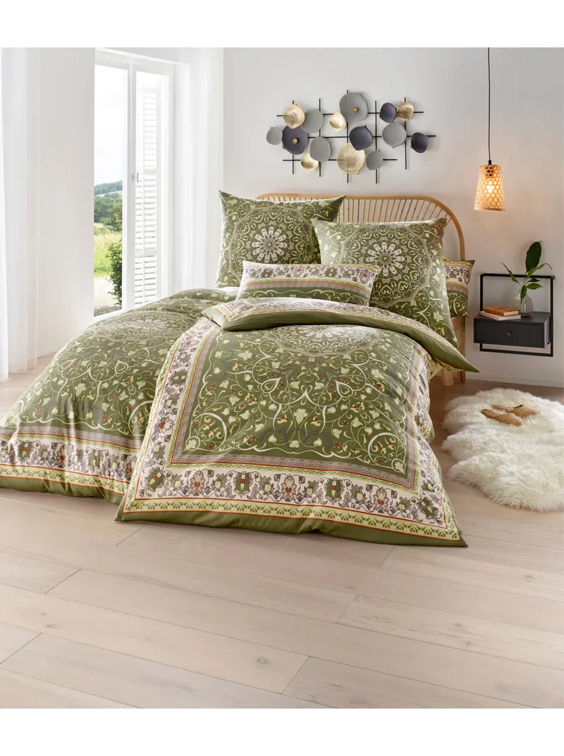 heine home Bettwäsche khaki-bedruckt, Khaki-bedruckt, – Produktbild 2 von 3
