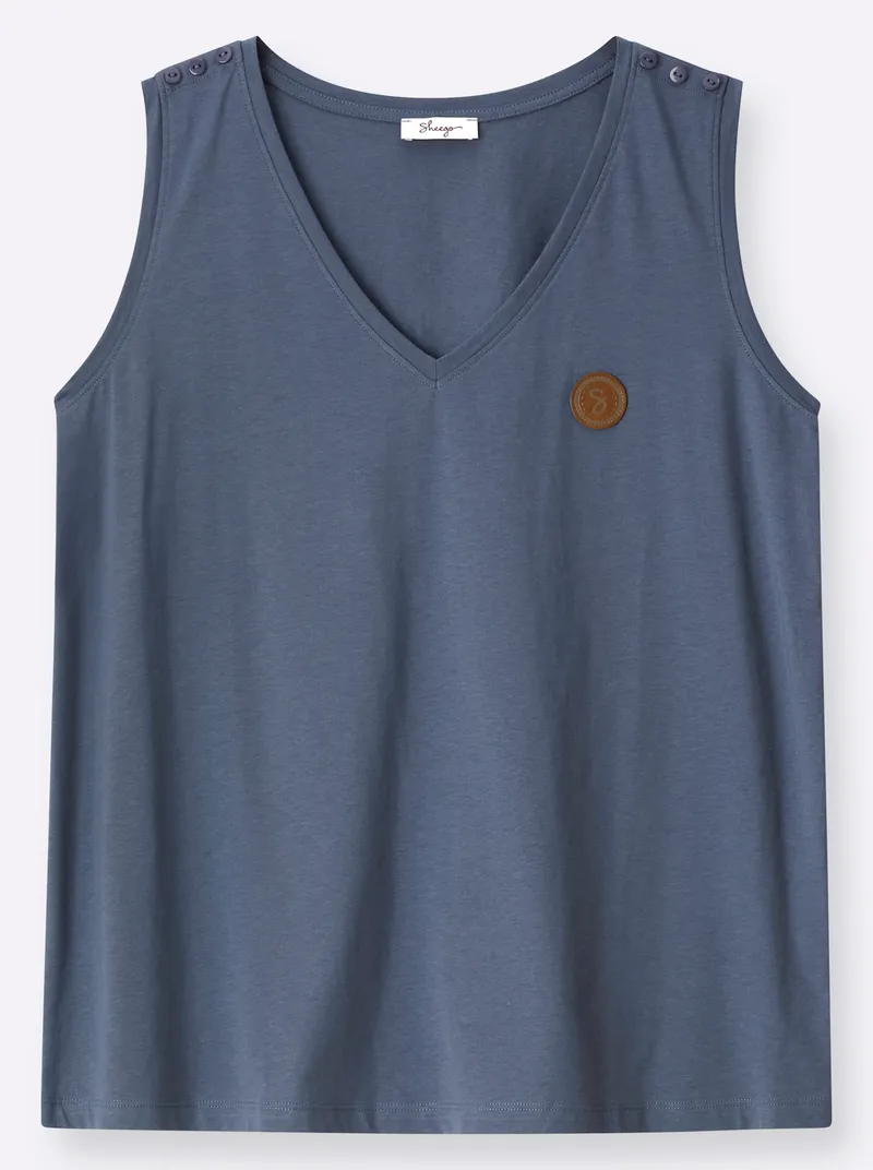 sheego Shirttop, Rauchblau, – Produktbild 1 von 2