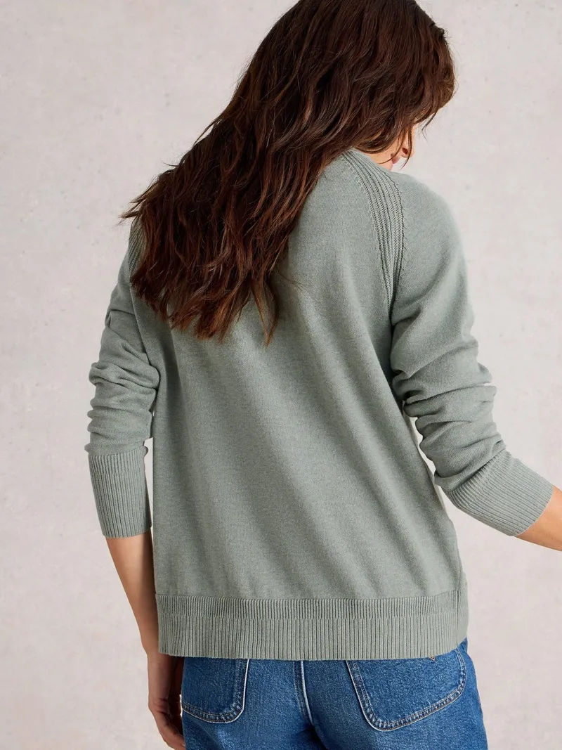 White Stuff Strickjacke Lulu - 36, Staubgrün, – Produktbild 4 von 4