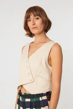SKFK SKFK Damen vegan Weste Barria Beige – Produktbild 1 von 1