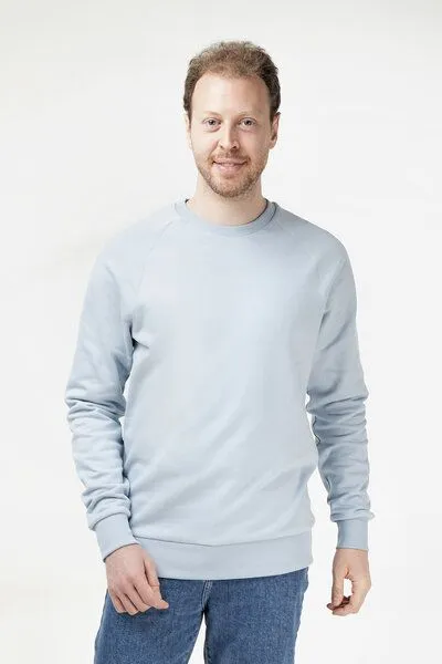 Evermind Evermind Unisex Sweatshirt aus Bio-Baumwolle, Blauer nebel, – Produktbild 2 von 4