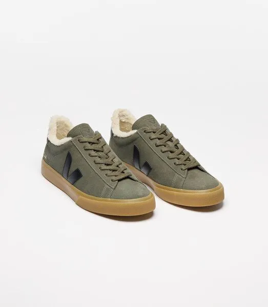 Veja Veja Damen-Sneaker Campo Winter Suede Mud Black Natural – Produktbild 2 von 4