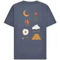 KnowledgeCotton Apparel KnowledgeCotton Apparel T-Shirt mit Rücken-Print aus Bio-Baumwolle, Blau-vintage-indigo, – Produktbild 1 von 1