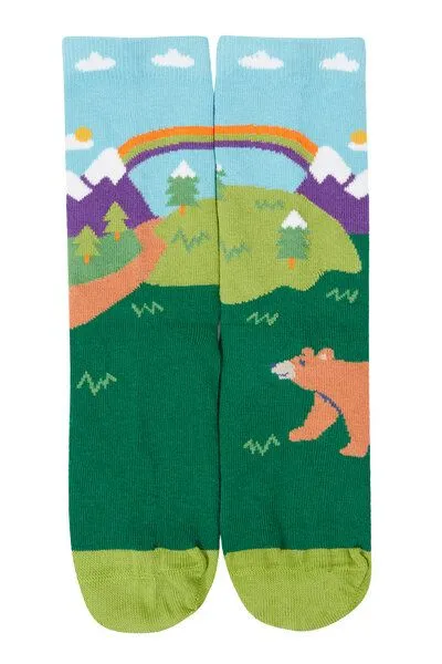 Frugi Frugi Kindersocken in Dreierpack mit unterwegs im Wildniss – Produktbild 3 von 3