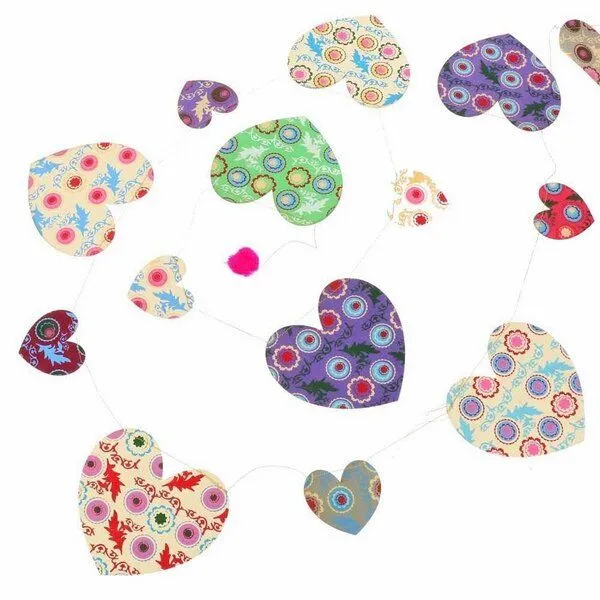 MoreThanHip MoreThanHip Dekorative Papiergirlanden aus handgeschöpftem Papier – Herzen, Sterne & Wimpel – Produktbild 3 von 8