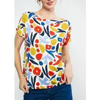 blutsgeschwister Blutsgeschwister "Flowgirl" Gemustertes T-Shirt aus EcoVero-Jersey, Inside peacemaker (mehrfarbig), – Produktbild 1 von 1