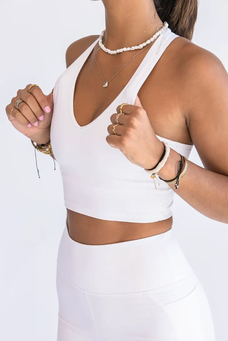 SEAAV SEAAV Damen vegan Bh V-Ausschnitt Weiß, Weiß, – Produktbild 2 von 2