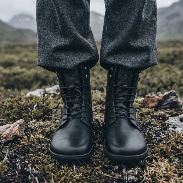 SORBAS SORBAS VAEY Barefoot 7 - gefütterte Barfußstiefel aus Leder, Black (schwarz), – Produktbild 2 von 5