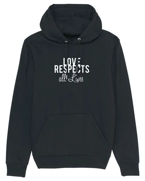 Human Family Human Family Bio Unisex Hoodie "Love - Respects", Khaki, – Produktbild 2 von 3